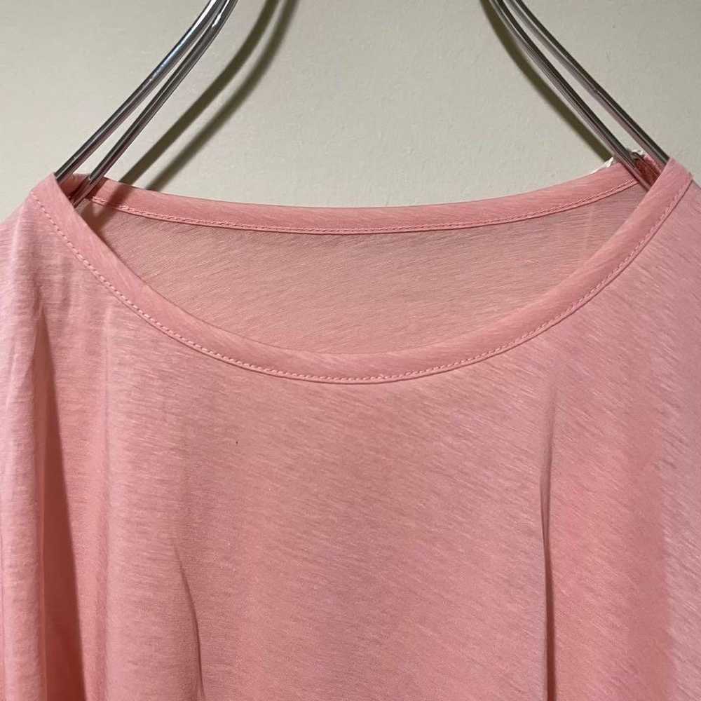 Unused tops tunic thin long salmon pink plain sim… - image 4