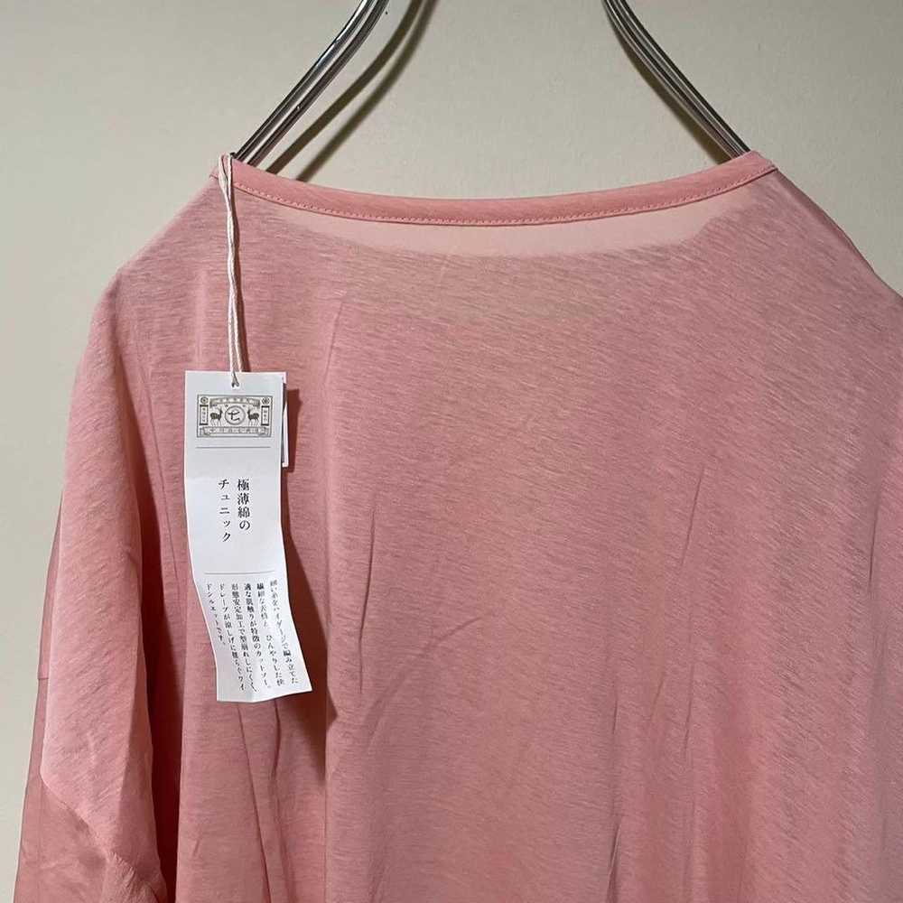 Unused tops tunic thin long salmon pink plain sim… - image 8