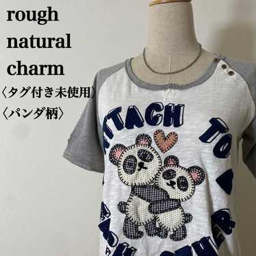 Rough natural charm, panda-patterned T-shirt with… - image 1