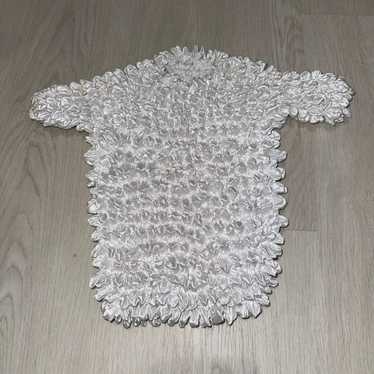 Vintage White Y2K Popcorn Shirt SUPER STRETCHY Sh… - image 1