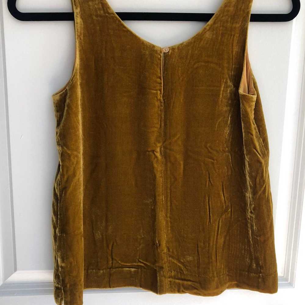 NWOT! J.Crew Velvet XXXS Tank Top Vintage Gold - image 5