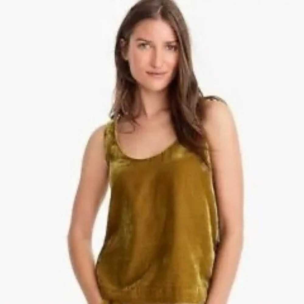 NWOT! J.Crew Velvet XXXS Tank Top Vintage Gold - image 9