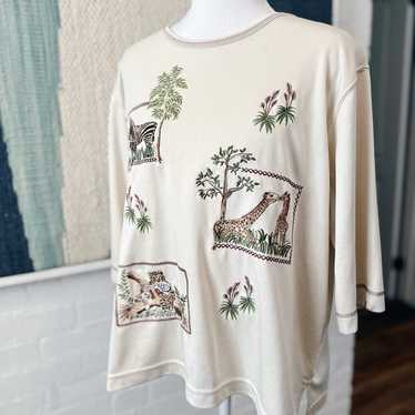 Bonworth Embroidered African Animals Shirt - image 1