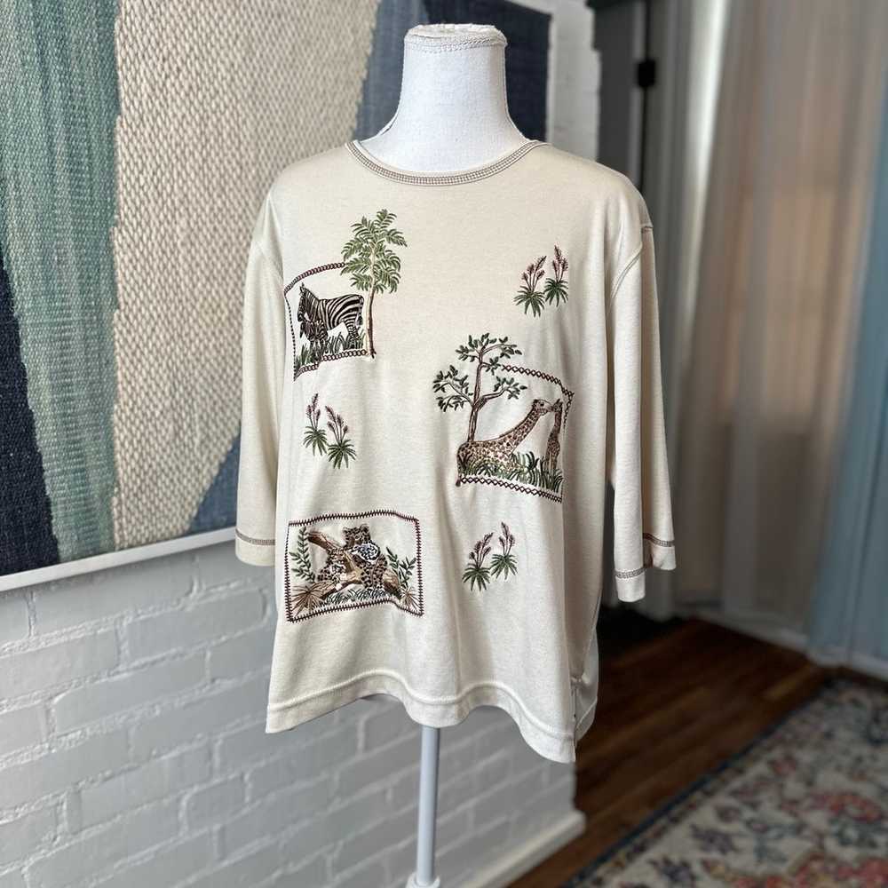 Bonworth Embroidered African Animals Shirt - image 2