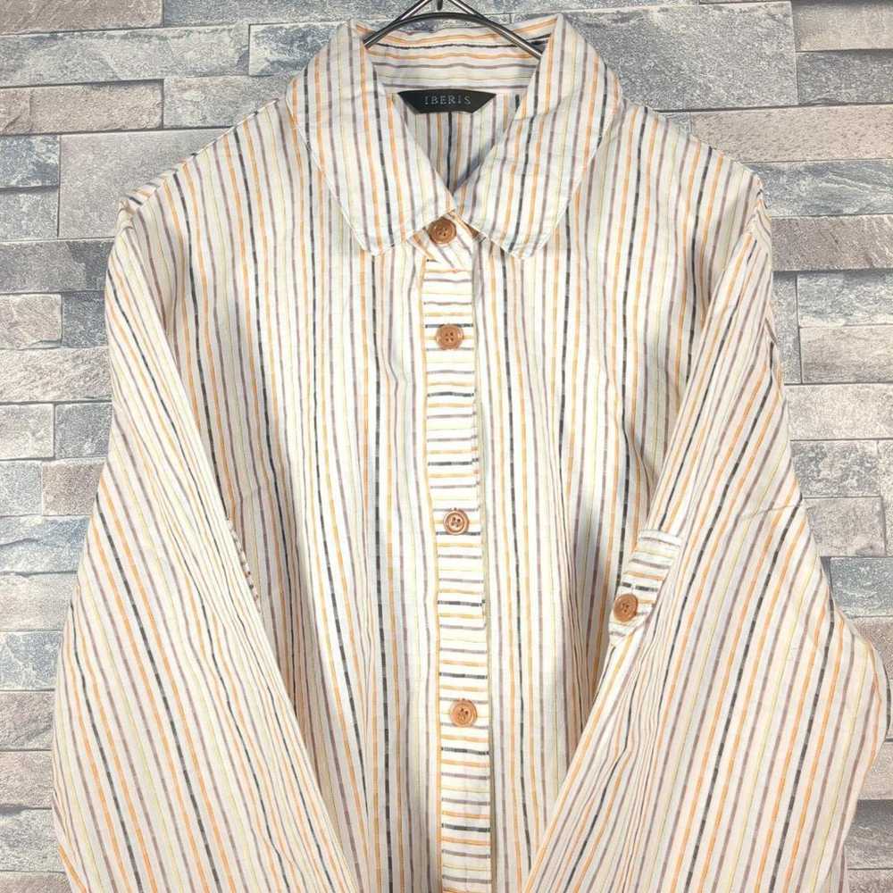 Long-sleeve striped shirt, 100% cotton, cute and … - image 1