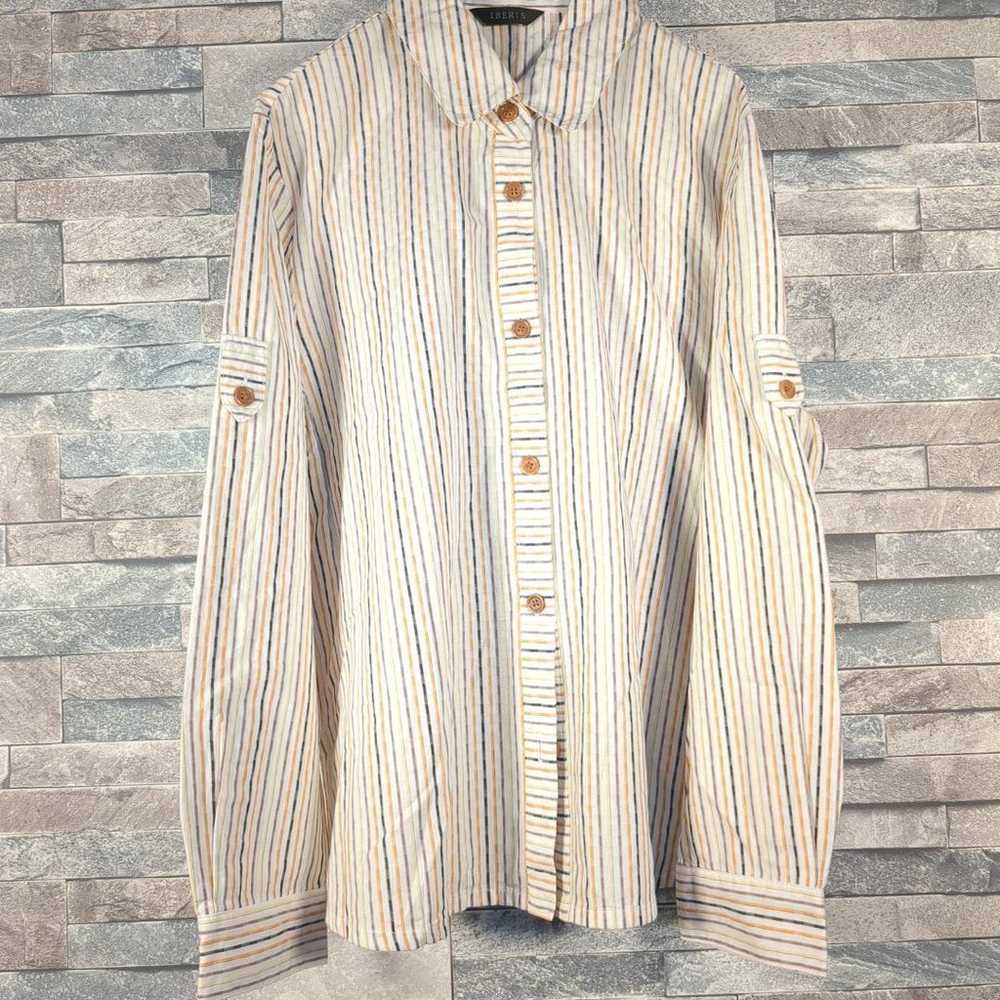 Long-sleeve striped shirt, 100% cotton, cute and … - image 2