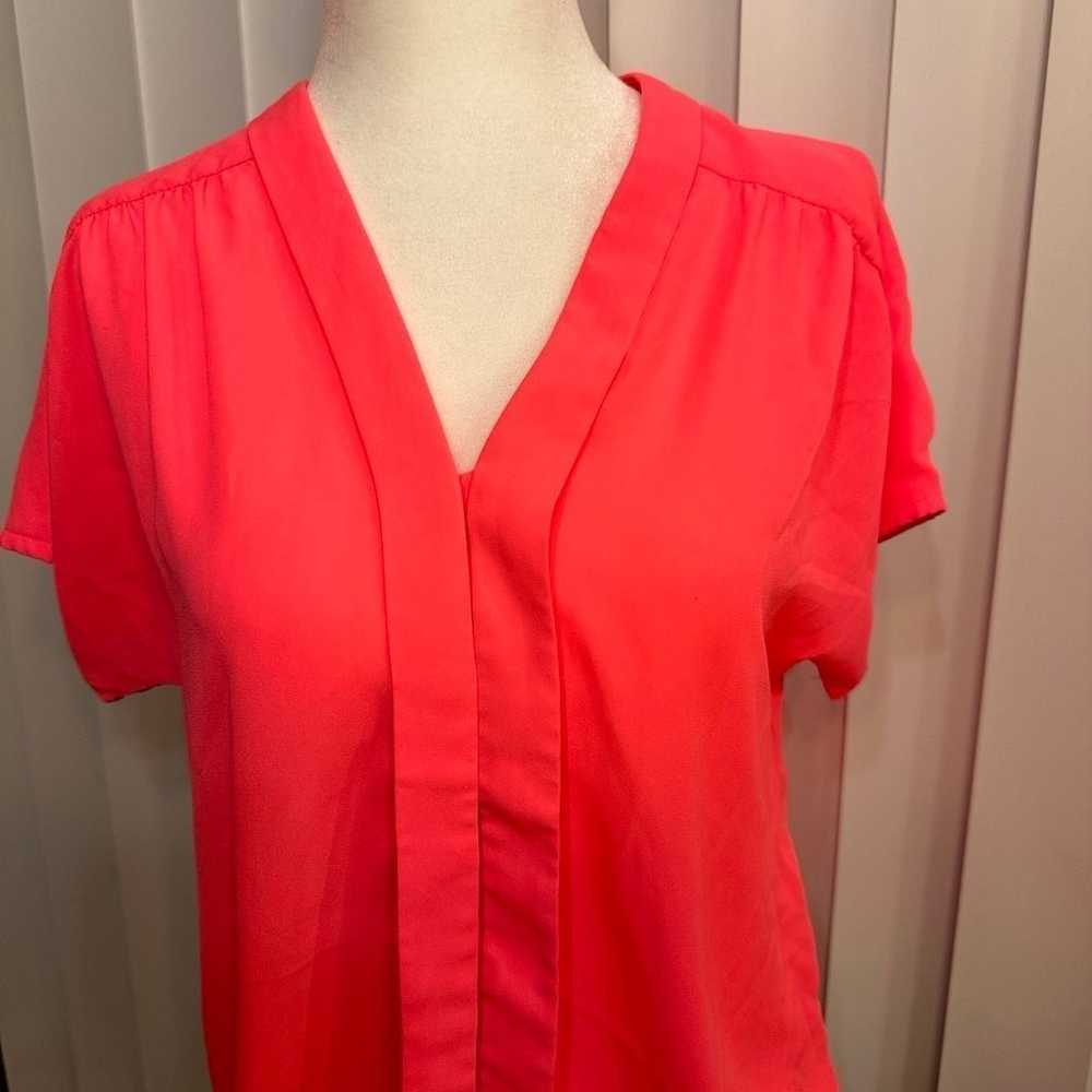 Express Blouse women’s career blouse hot neon pin… - image 3