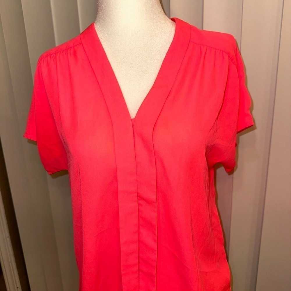 Express Blouse women’s career blouse hot neon pin… - image 5