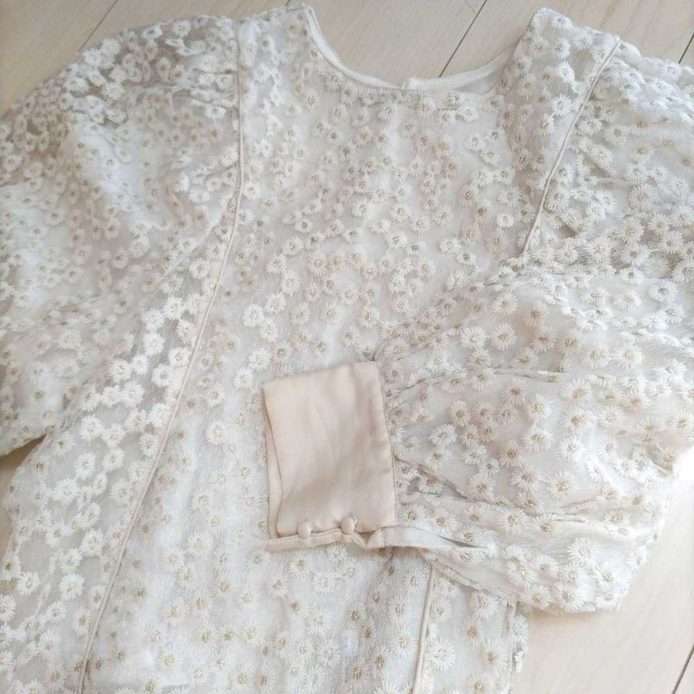 natural couture Margaret Embroidered Lace Blouse - image 6