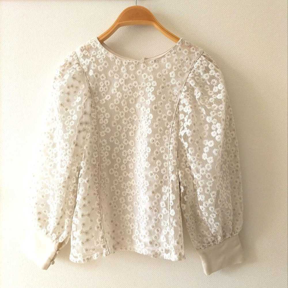 natural couture Margaret Embroidered Lace Blouse - image 7