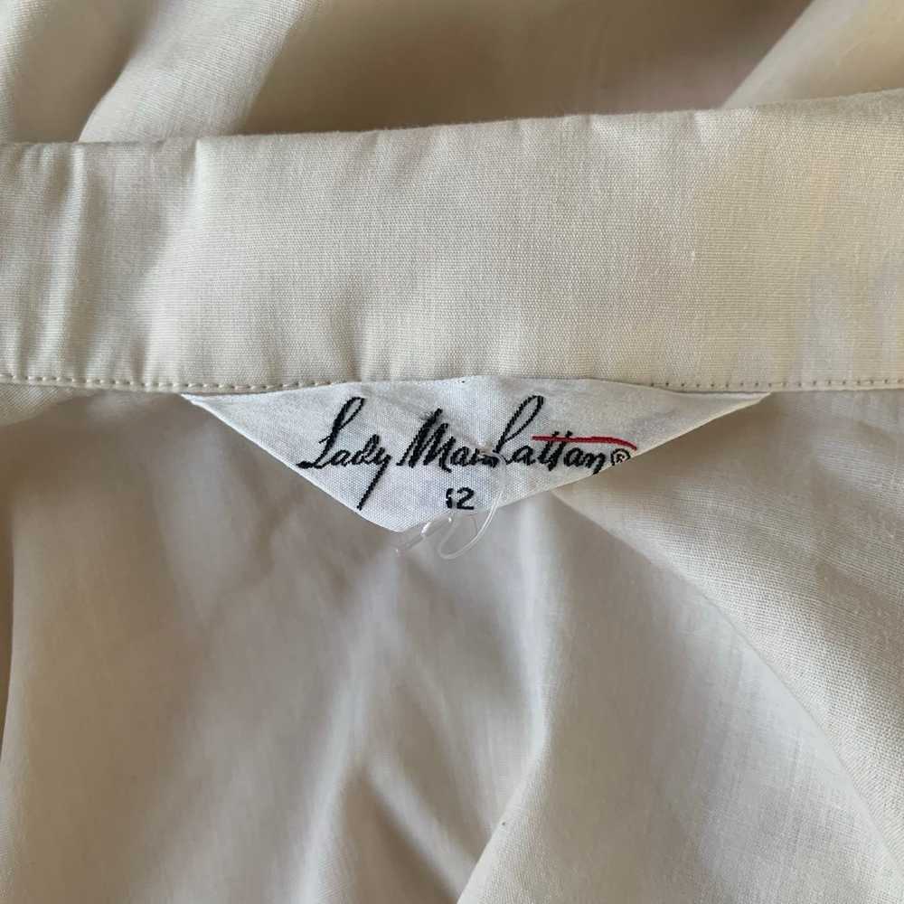 Vintage 50s 60s Lady Manhattan light beige shirt … - image 4