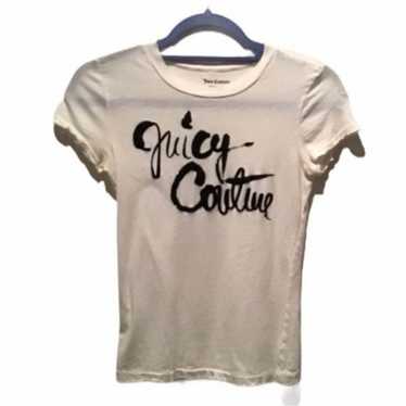 Juicy Couture Distressed Baby Tee White & Black Lo