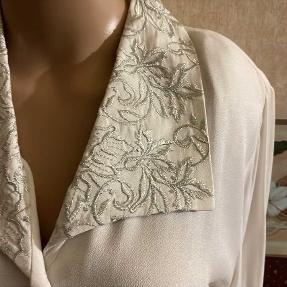 Petite Silver Embroidery Blouse - image 3