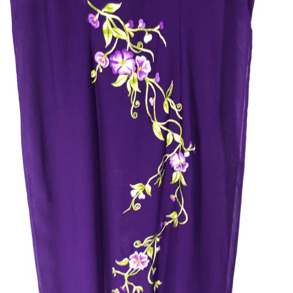 Purple Embroidered Maxi Length Sheer Tunic, Long … - image 5