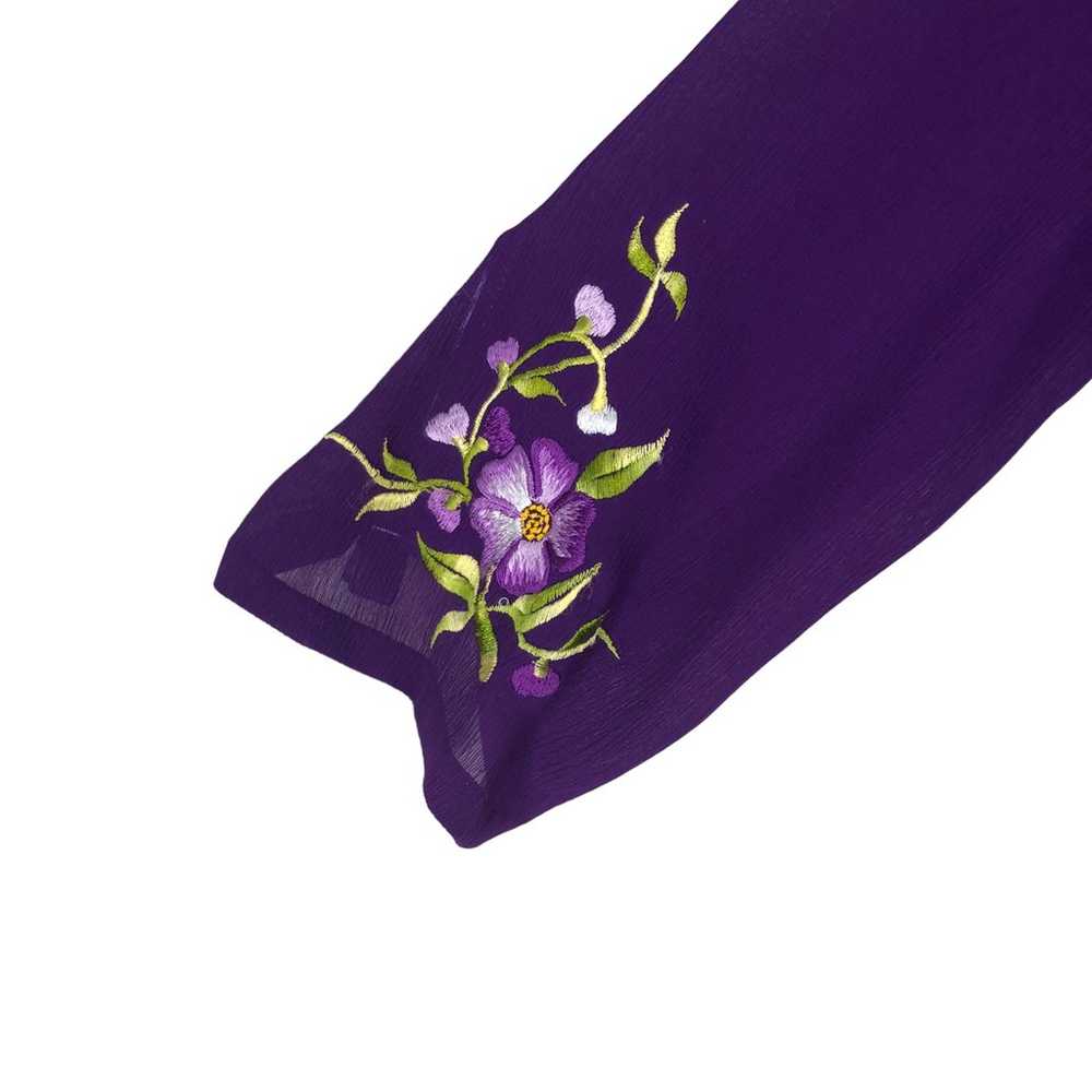 Purple Embroidered Maxi Length Sheer Tunic, Long … - image 7