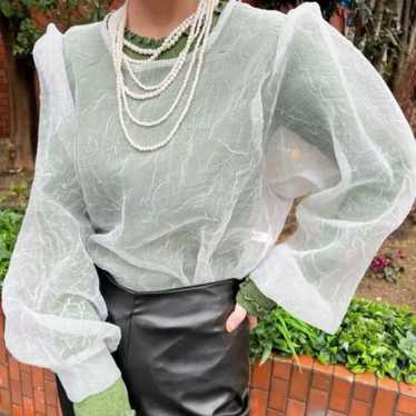 Sheer blouse.