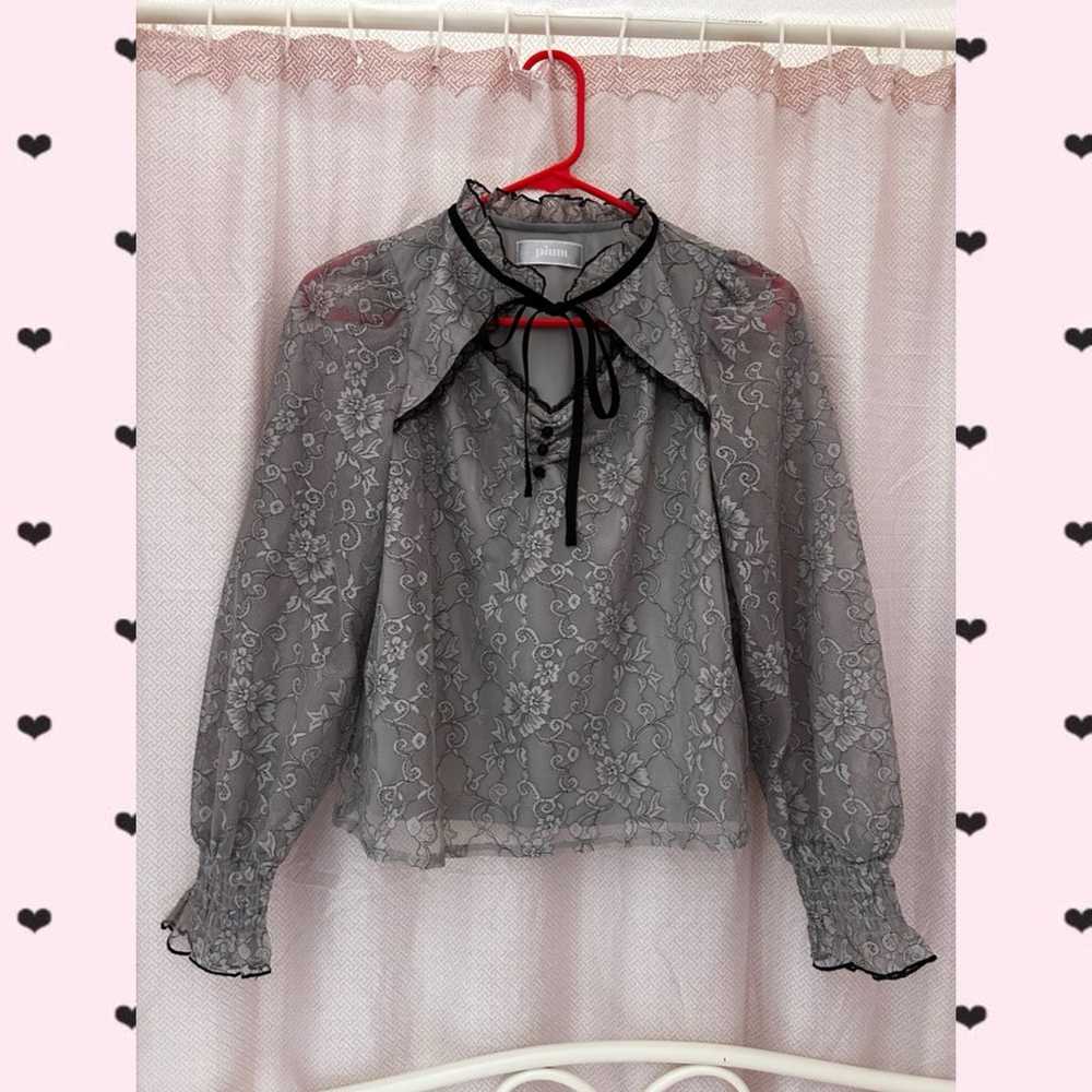 Pium grey choker blouse - image 1