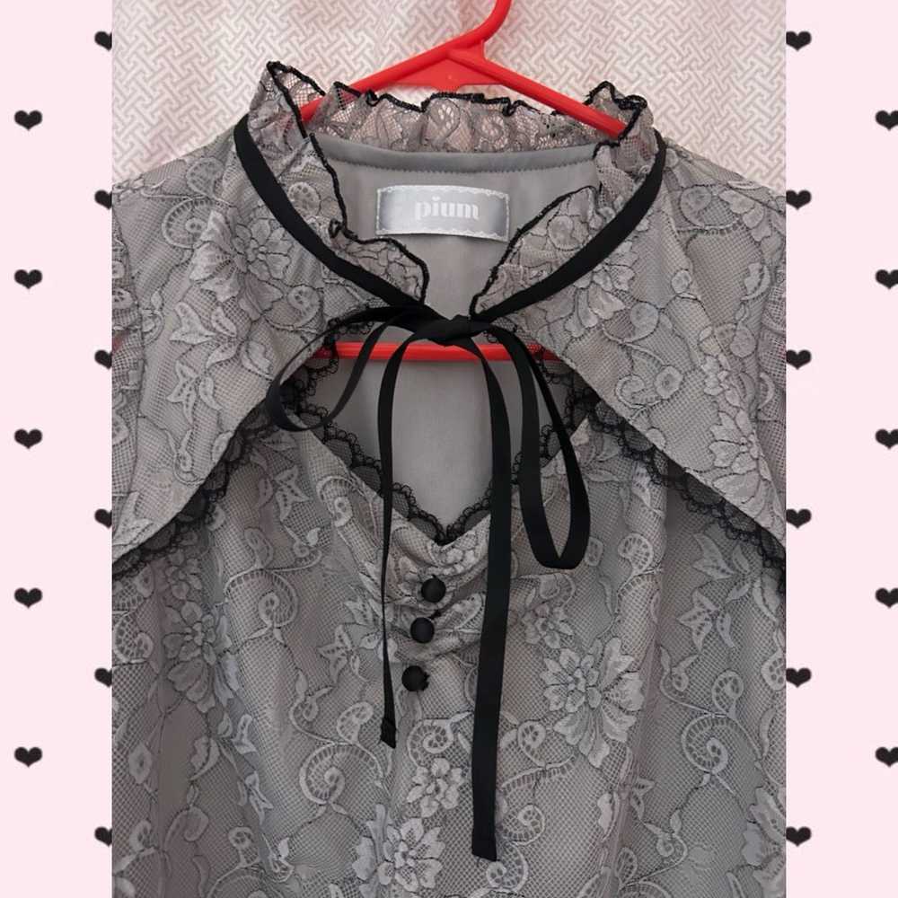 Pium grey choker blouse - image 2