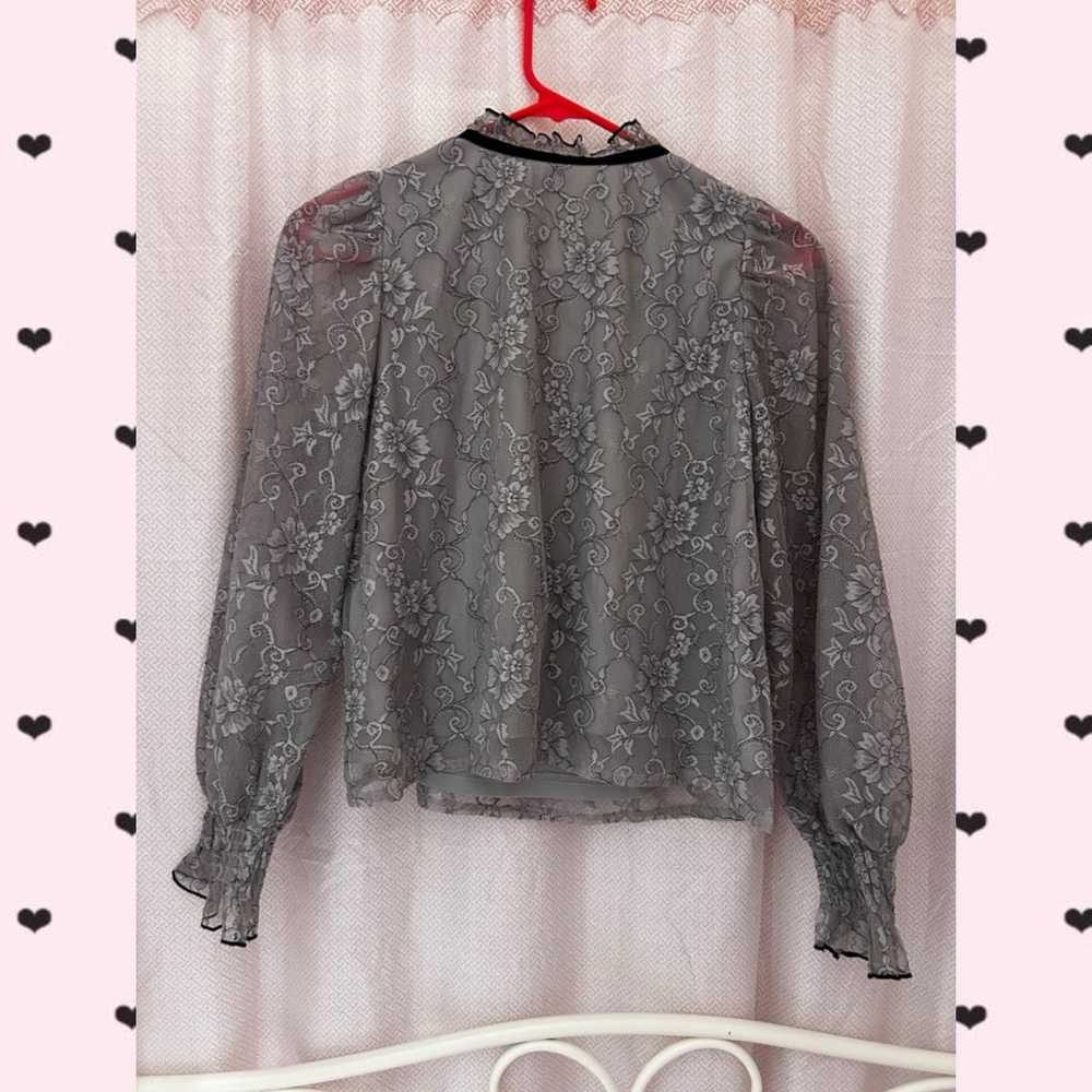 Pium grey choker blouse - image 3