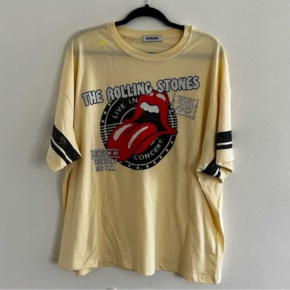 Daydreamer Rolling Stones Concert Stamp Tee in Ye… - image 5