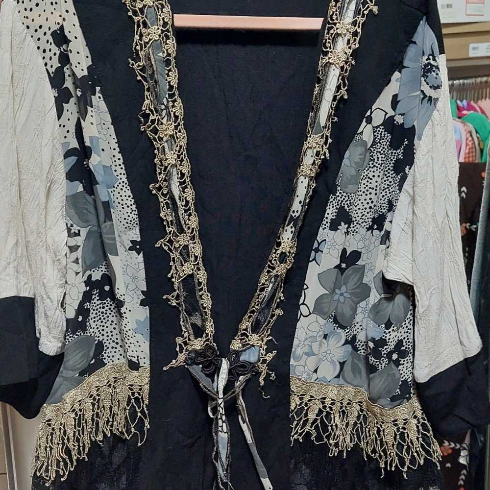 USA ☆ Spencer Alexis ☆ Vintage Boho Black Lace Fe… - image 9