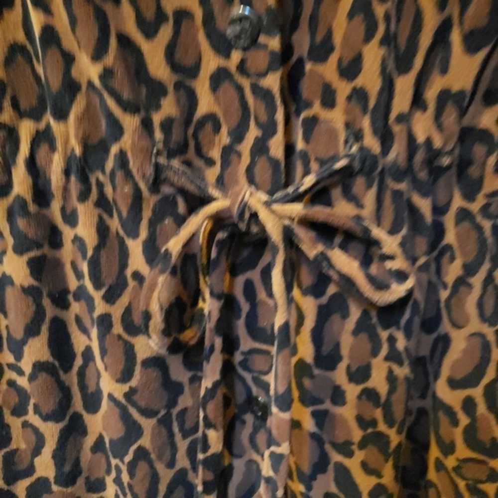 Vintage Delores Bell Animal Print Drawstring Blou… - image 3