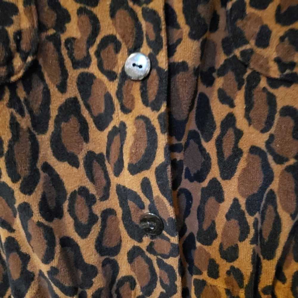 Vintage Delores Bell Animal Print Drawstring Blou… - image 5