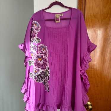 Original Anthony Vintage Purple Tunic, Short Slee… - image 1