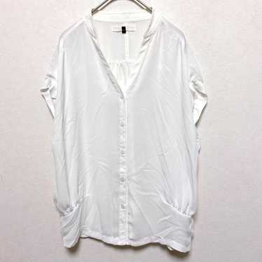 1805 Mercury Duo Shirt Blouse Button V-neck White【