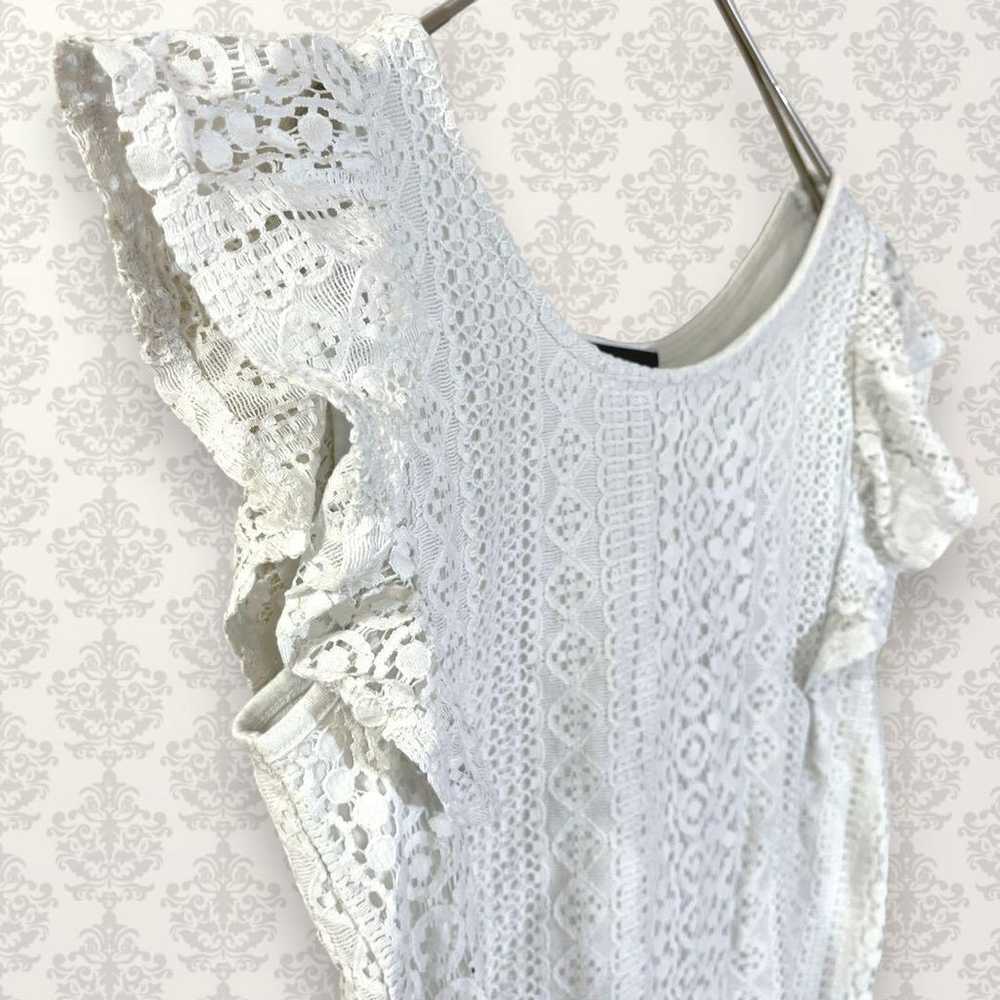 Rienda [Free] Lace Frill Stretch Blouse Off-White… - image 5