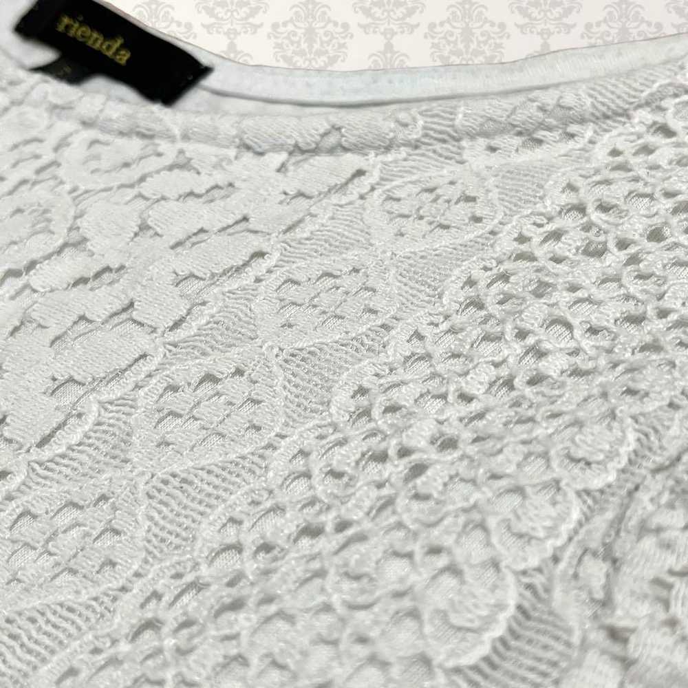 Rienda [Free] Lace Frill Stretch Blouse Off-White… - image 9