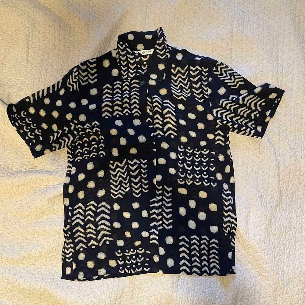 Sheer Mark Pattern All-over Print Shirt - image 3