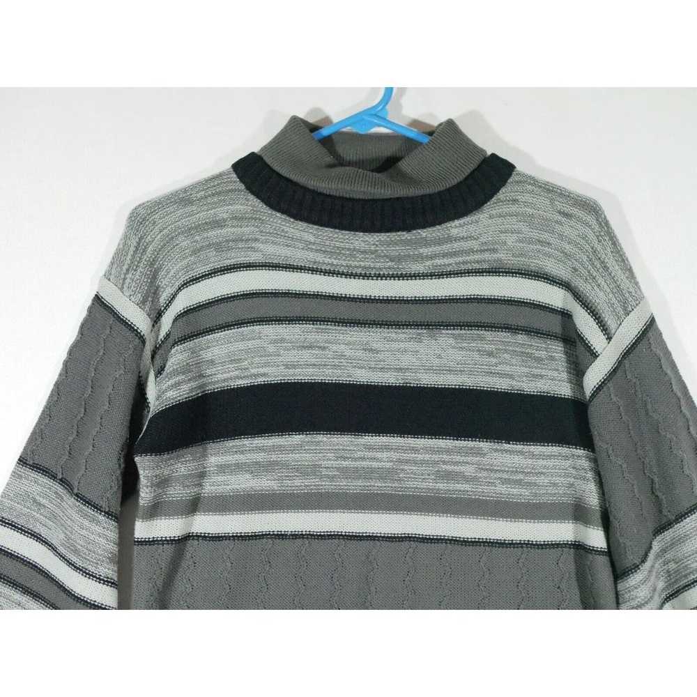 Vintage Daddys Money Black Gray Striped 3/4 Sleev… - image 2