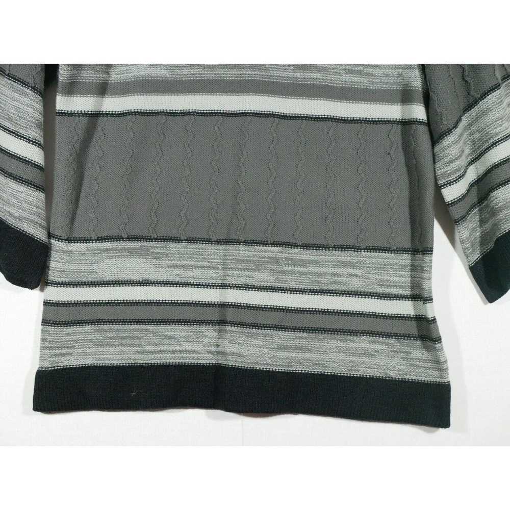 Vintage Daddys Money Black Gray Striped 3/4 Sleev… - image 3