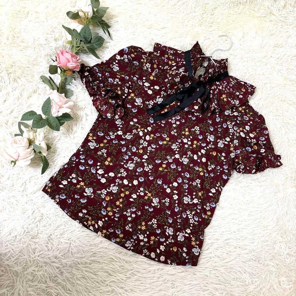 SPINNS Tops Blouse Free Size Floral Print Frill R… - image 1