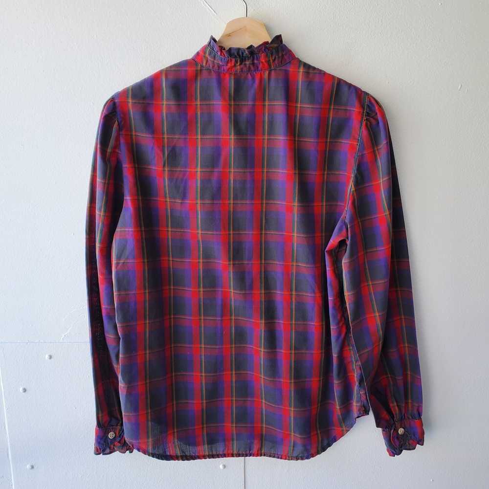 Vintage The Villager Ruffle Neck Button Up Shirt … - image 9