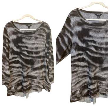 Simply Vera Wang Scoop Neck Long Sleeve Abstract … - image 1