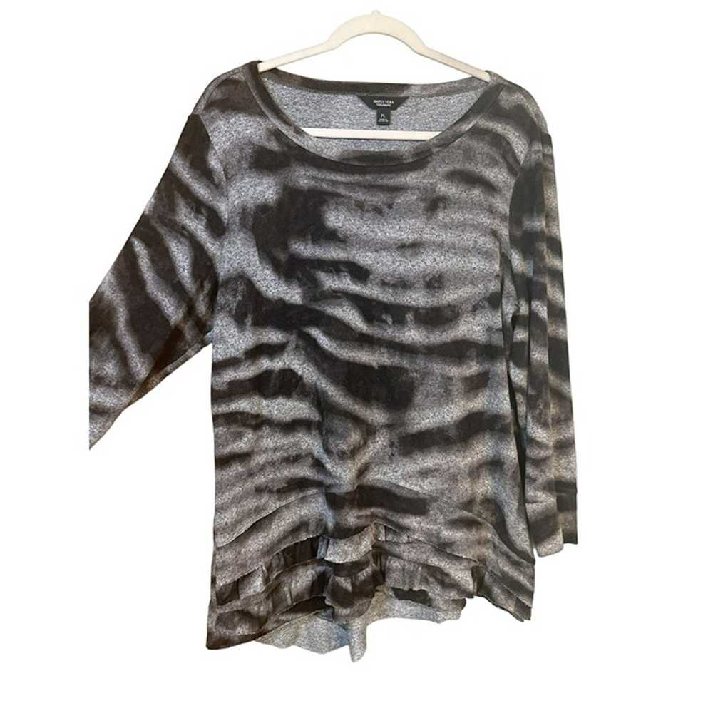 Simply Vera Wang Scoop Neck Long Sleeve Abstract … - image 3