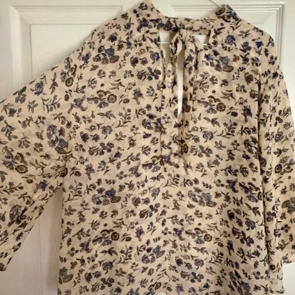 Lucky Brand blue & ivory floral blouse, 1x - image 2