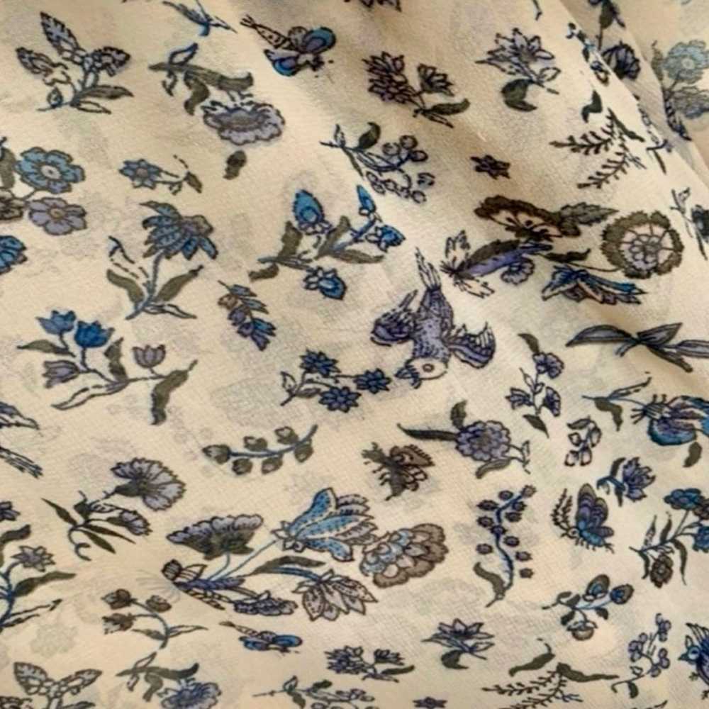 Lucky Brand blue & ivory floral blouse, 1x - image 3