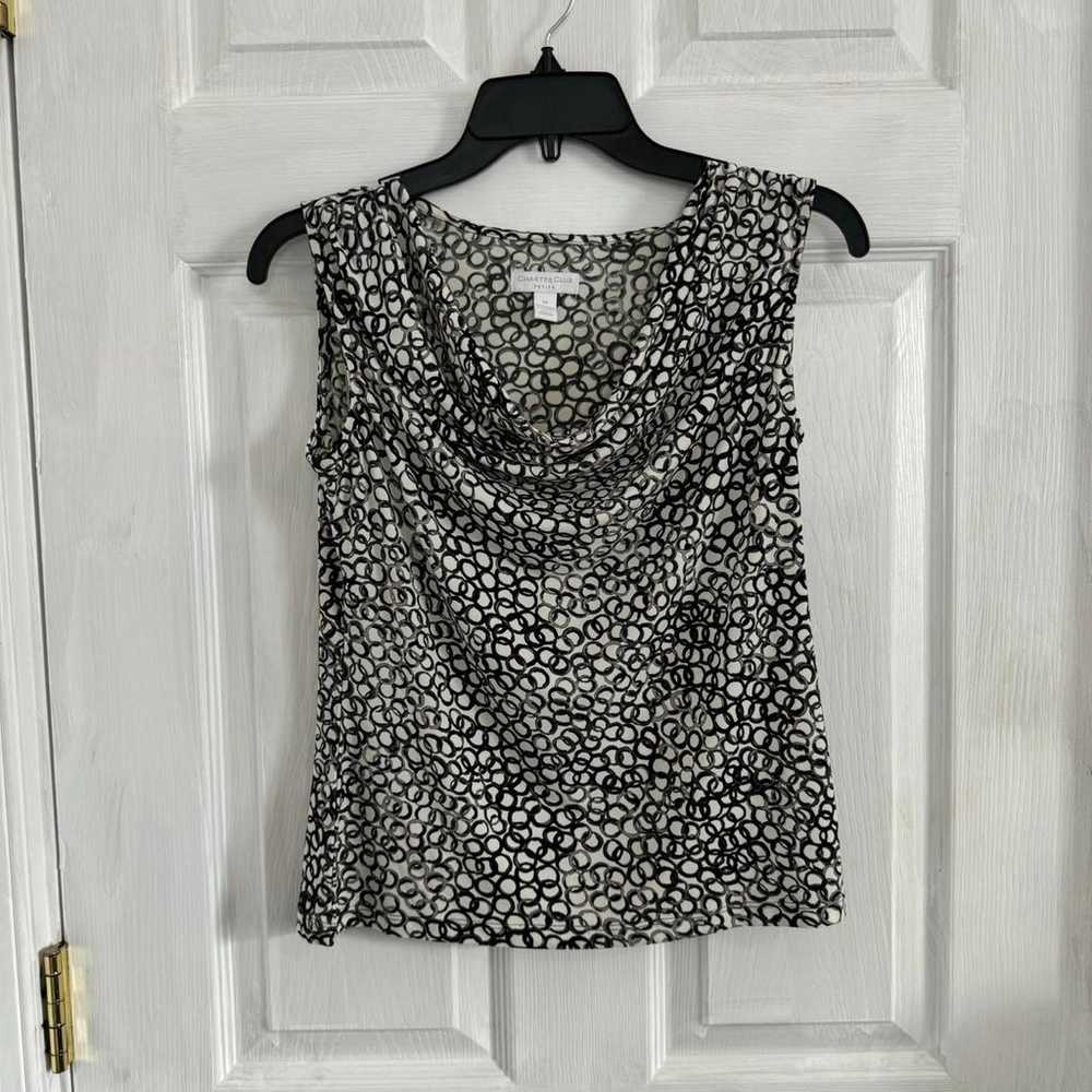 Women's Black and White Scoop Neck Shirt - image 5