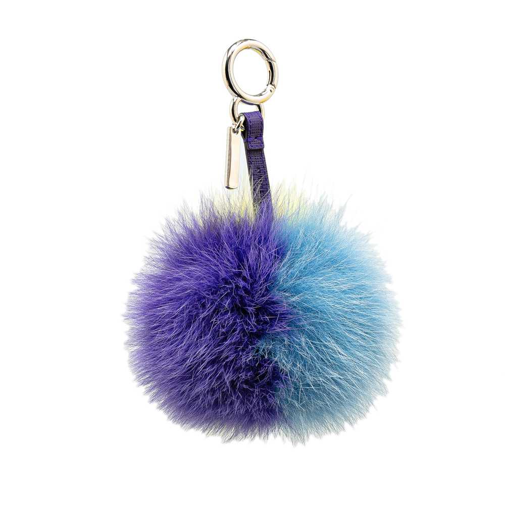 Blue Fendi Fur Pom-Pom Key Chain - image 1