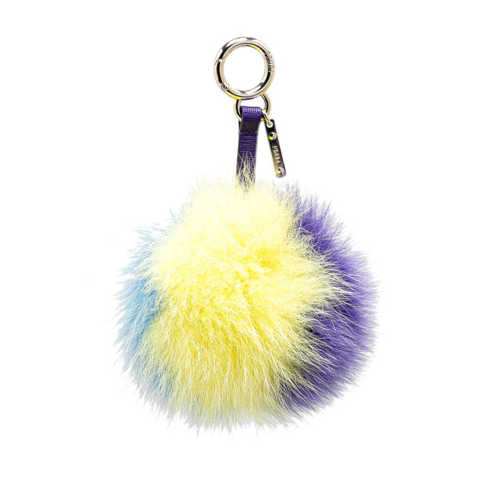 Blue Fendi Fur Pom-Pom Key Chain - image 2