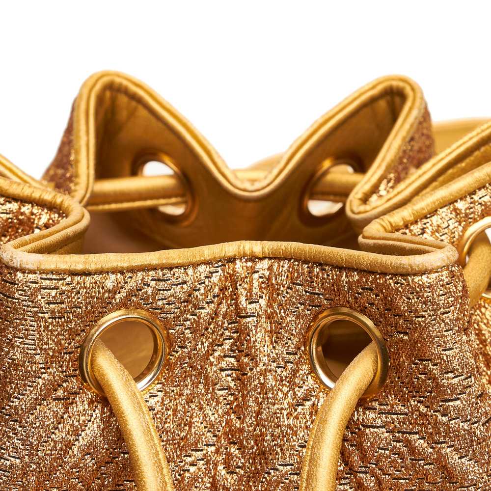 Gold Chanel Brocade Bucket Bag - image 10