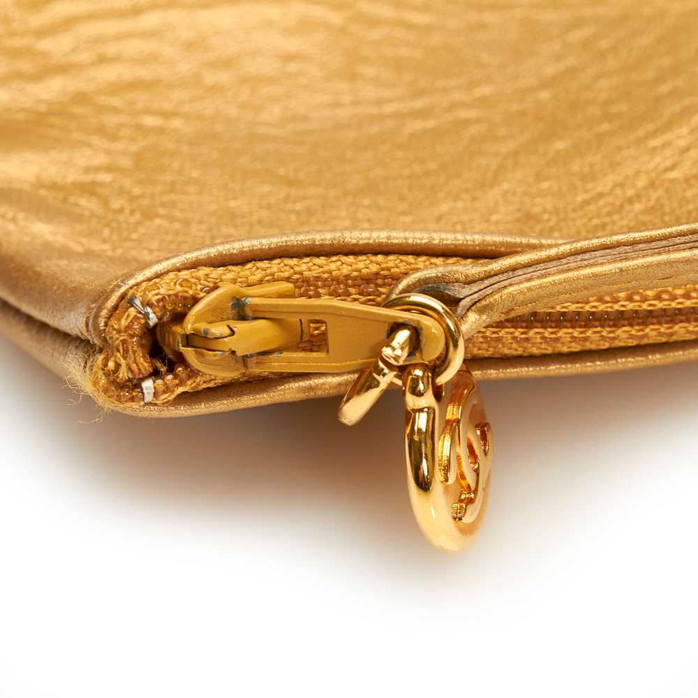 Gold Chanel Brocade Bucket Bag - image 11