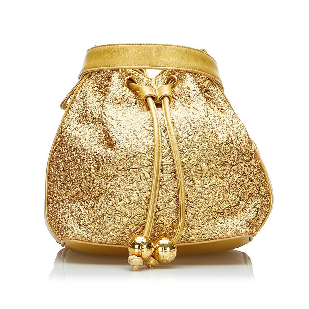 Gold Chanel Brocade Bucket Bag - image 1