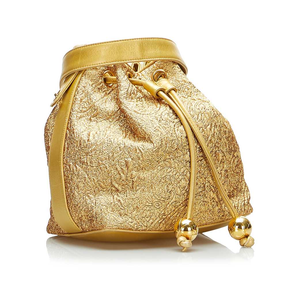 Gold Chanel Brocade Bucket Bag - image 2