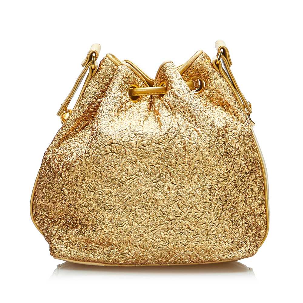 Gold Chanel Brocade Bucket Bag - image 3