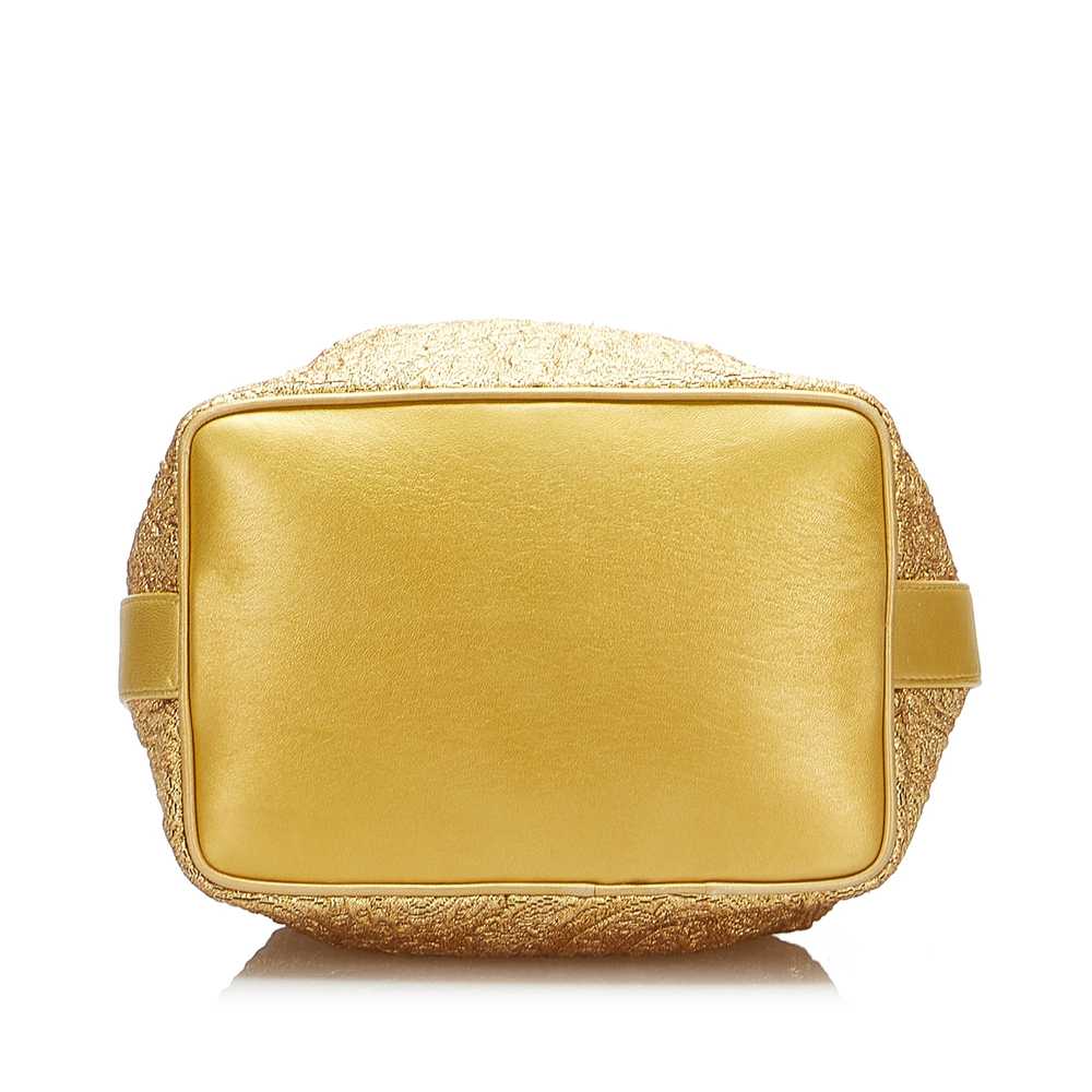 Gold Chanel Brocade Bucket Bag - image 4