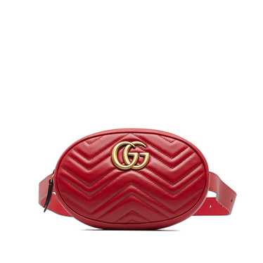 Red Gucci GG Marmont Matelasse Belt Bag